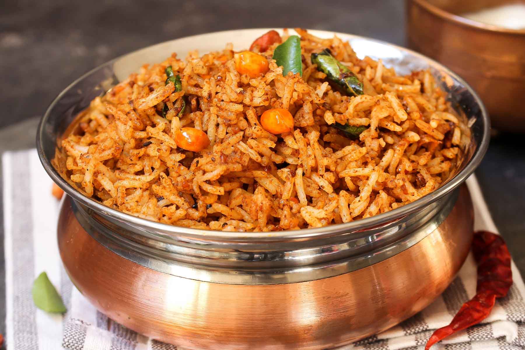Jollof rice in a serving bowl