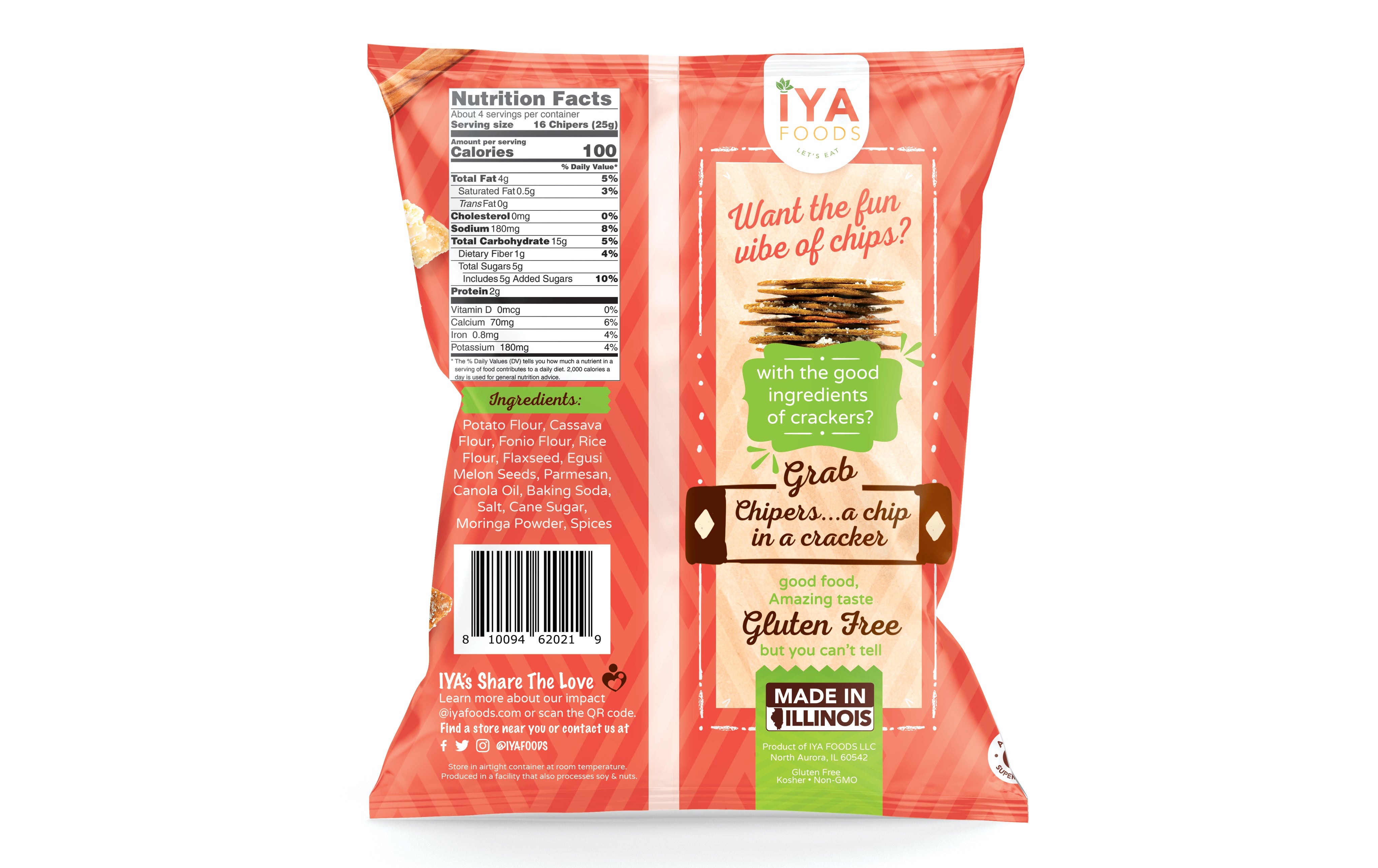 Sweet Moringa Parmesan Chipers - It's a Chip in a Cracker - iyafoods