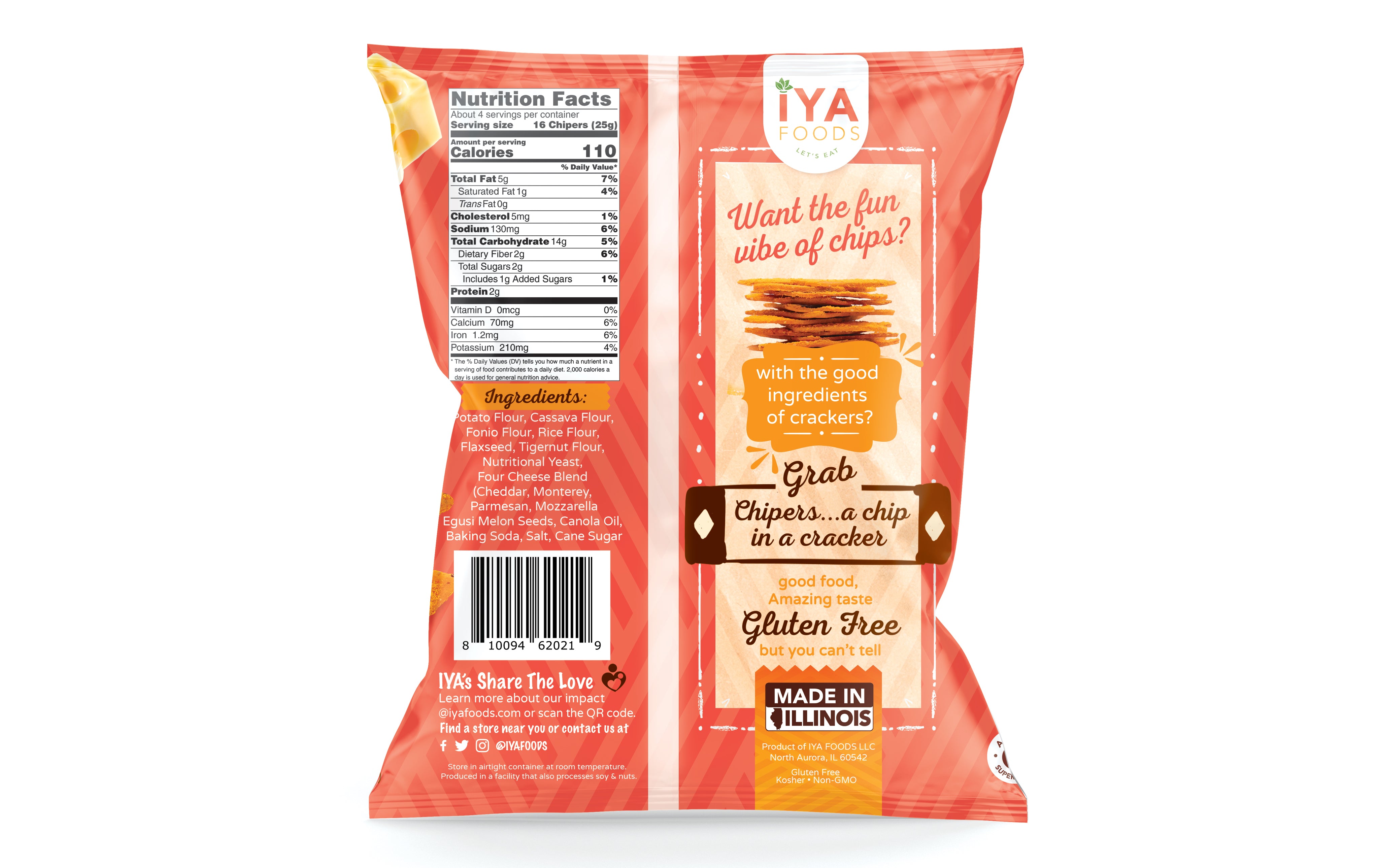 Four Cheese Tigernut Chipers - It's a Chip in a Cracker - iyafoods