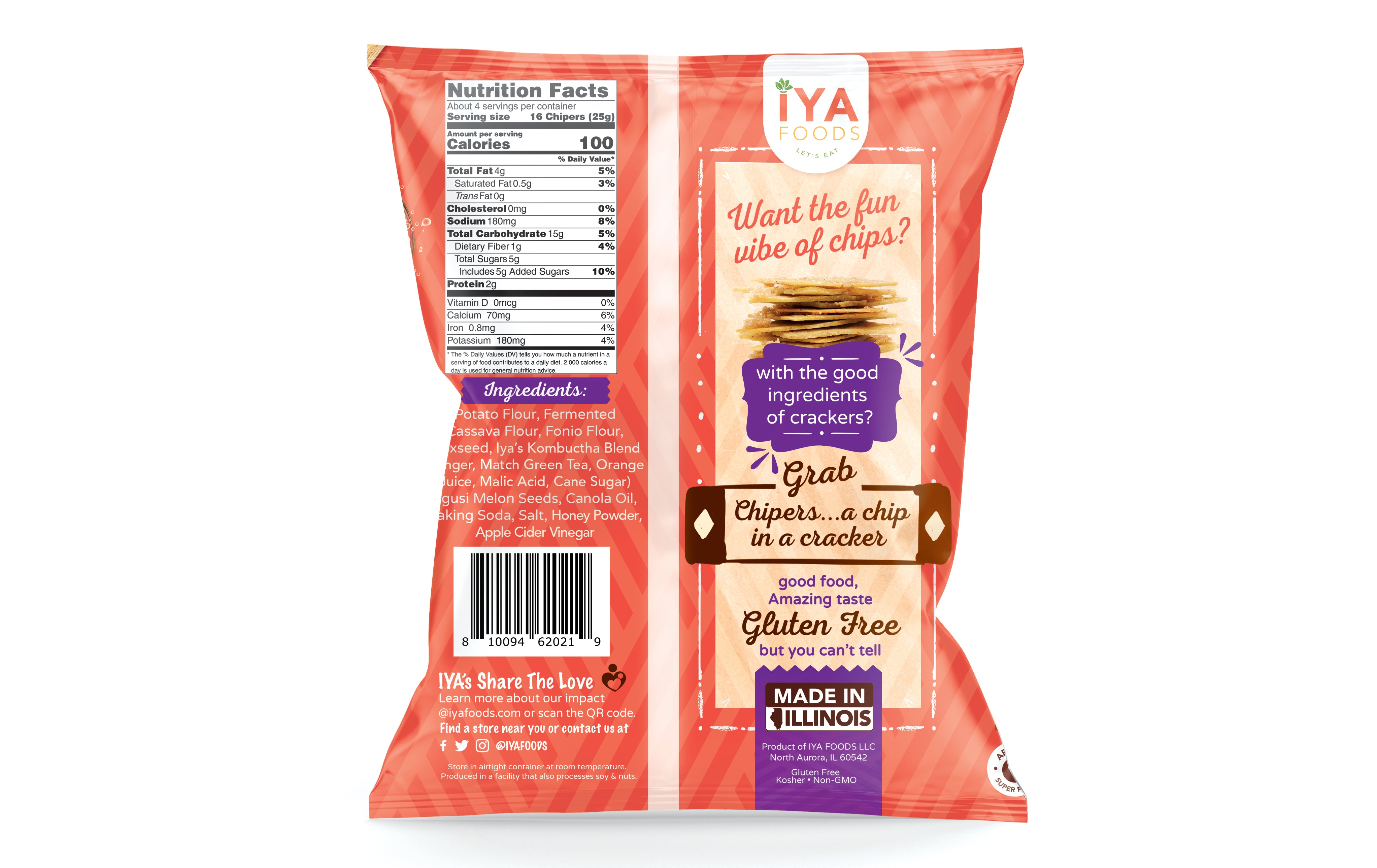Honey Kombucha Chipers - It's a Chip in a Cracker - iyafoods