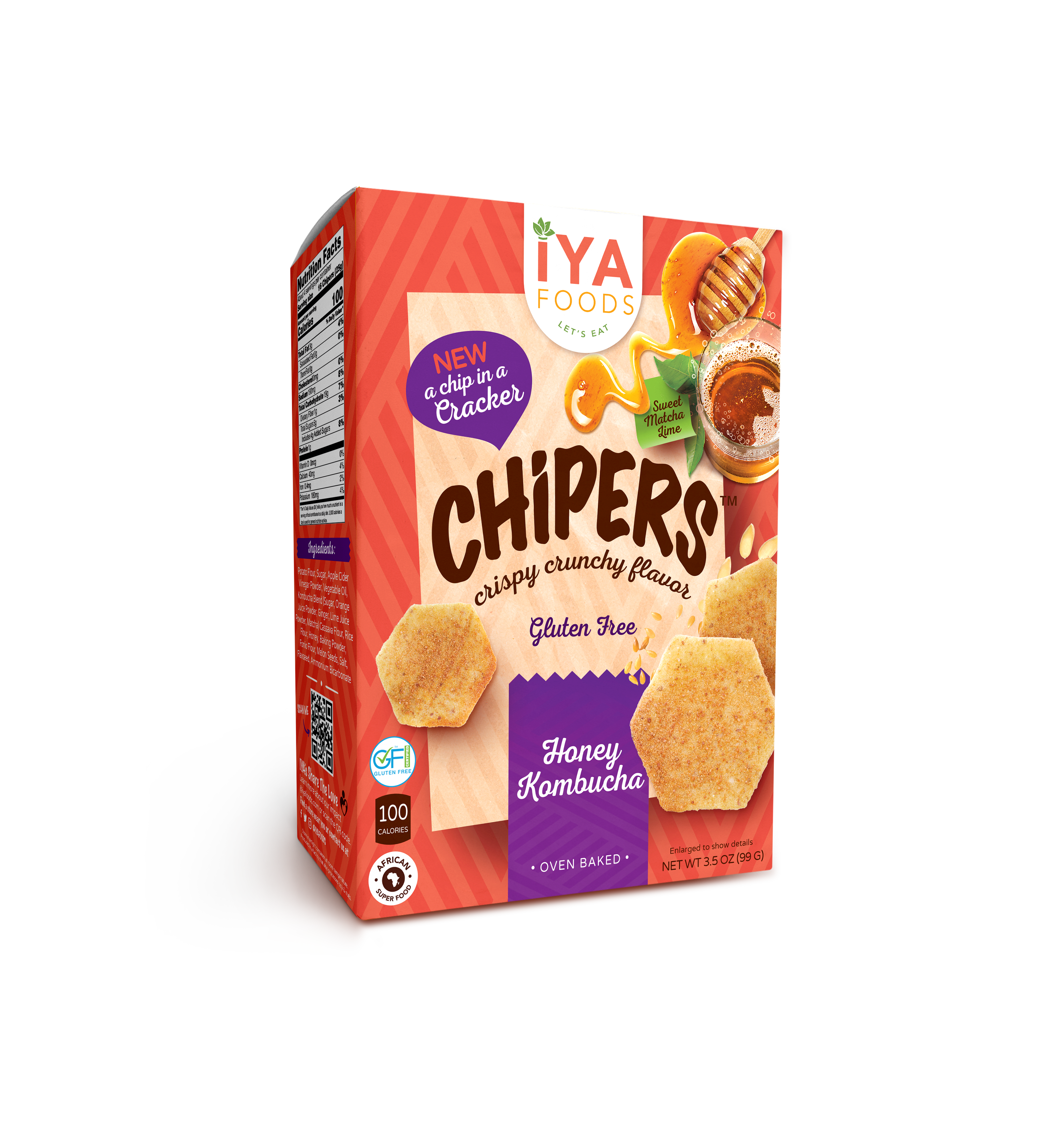 Honey Kombucha Chipers - It's a Chip in a Cracker - iyafoods