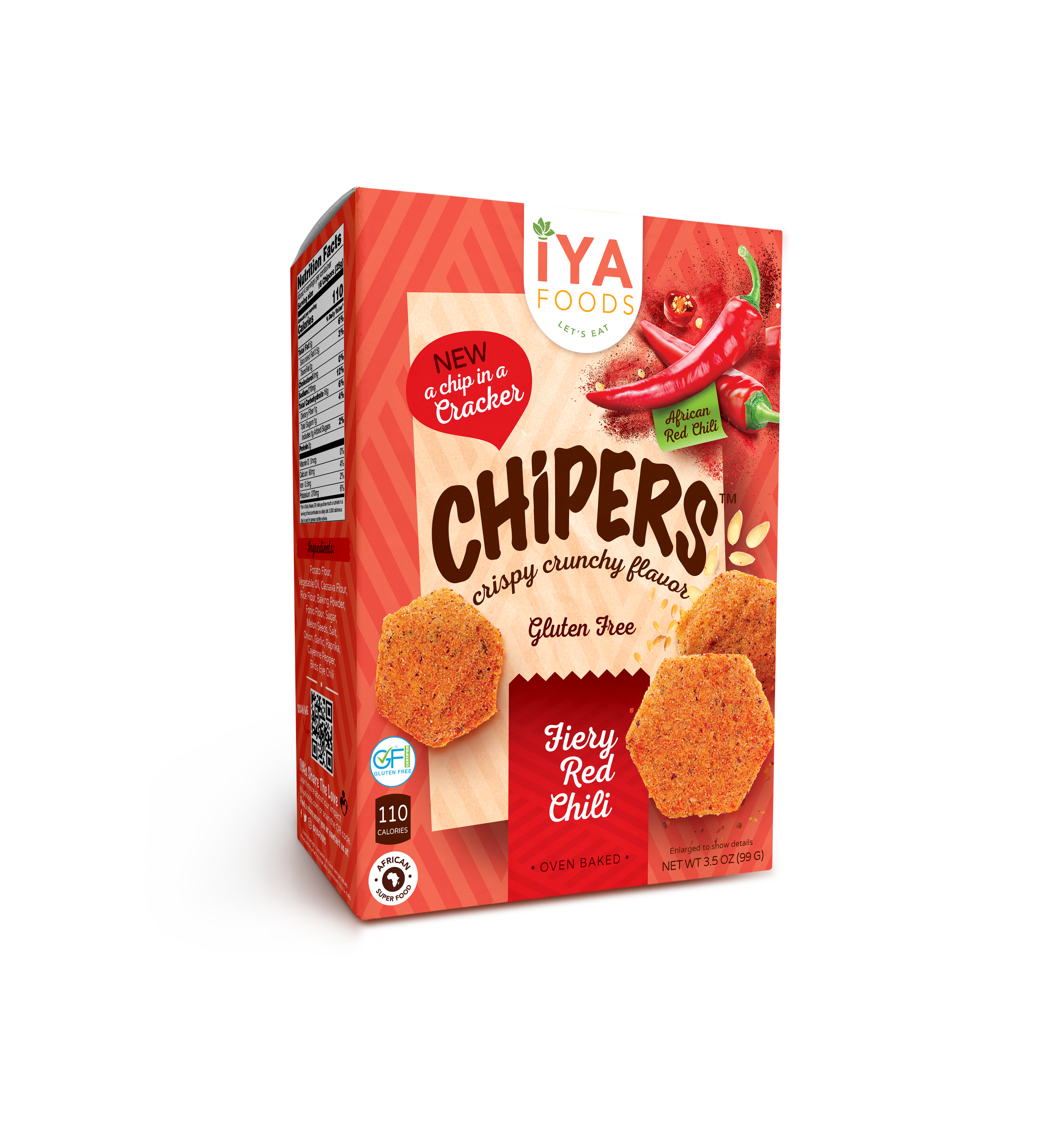 Fiery Red Chili Chipers - It's a Chip in a Cracker - iyafoods